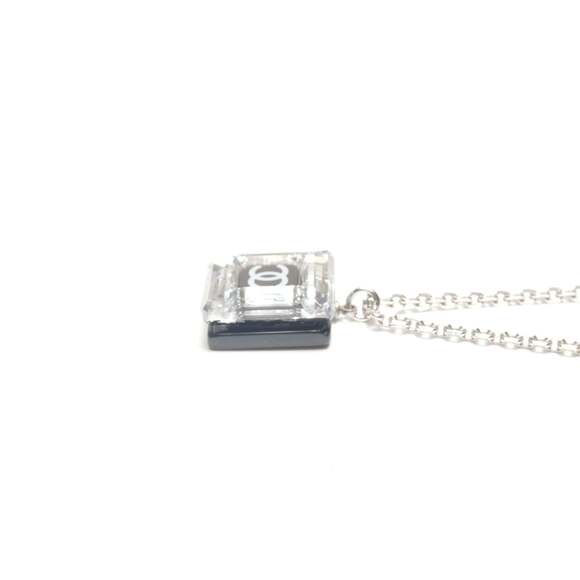 CHANEL Silver Logo Necklace